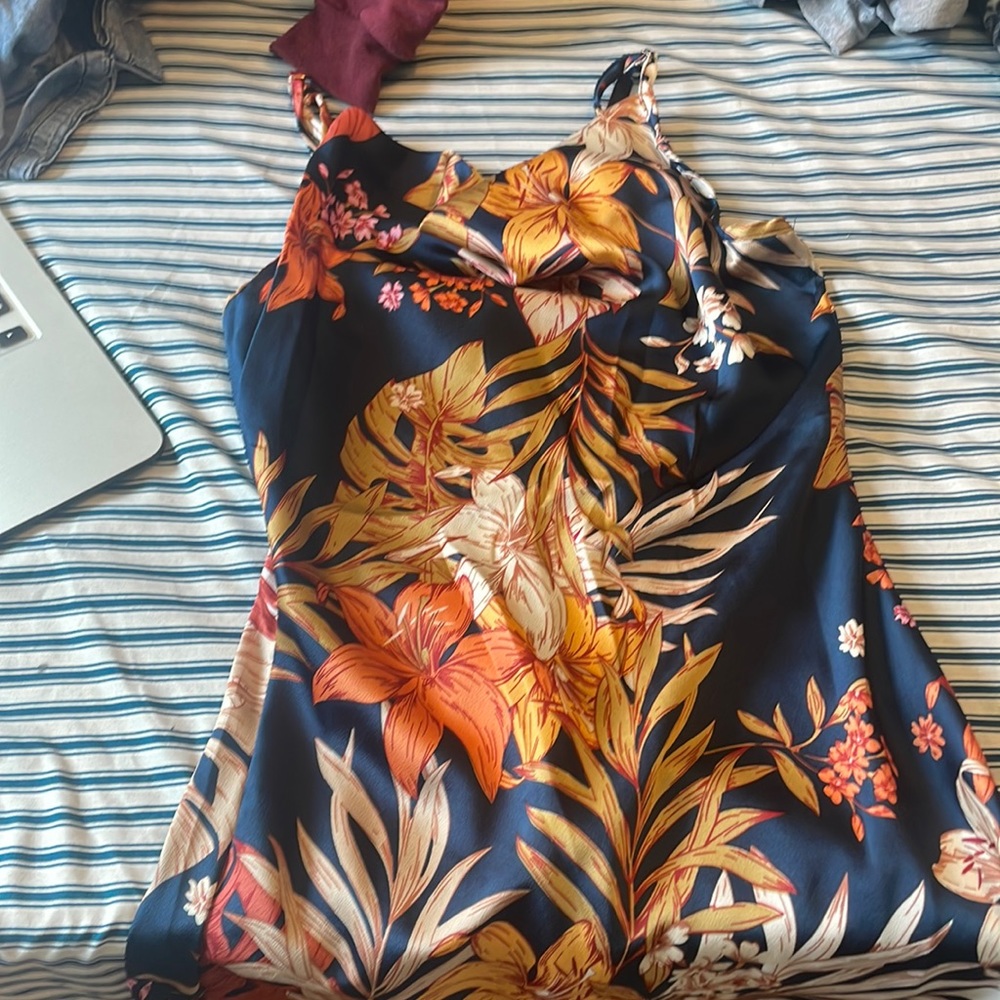 Tropical print cami dress